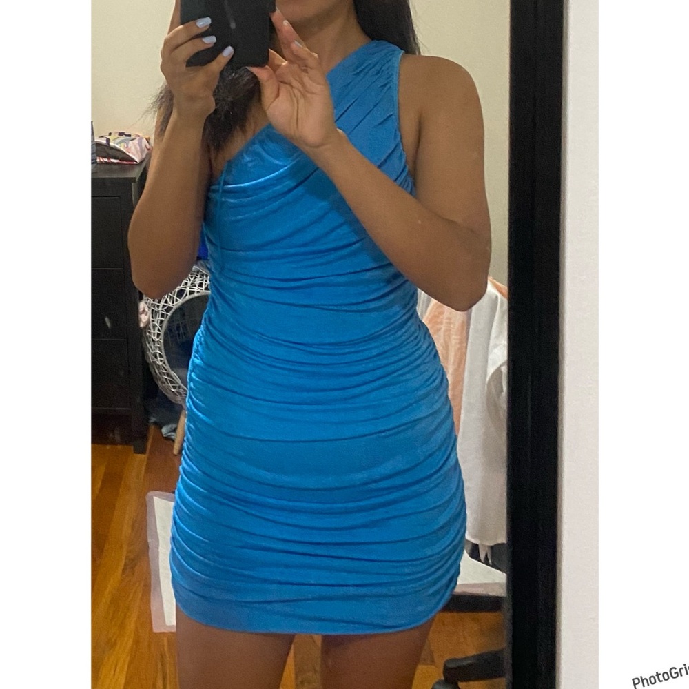 THE GODDESS MINI DRESS BLUE